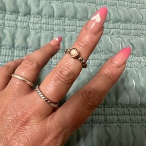 Pandora silver ring with crystal stone. Size 6